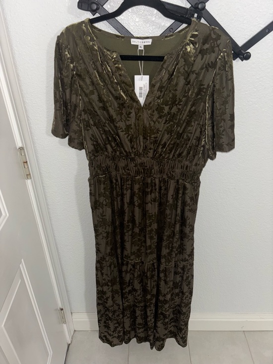 Baltic Born Veronica Velvet Maxi Dress Green Floral XL NWT - Picture 4 of 6